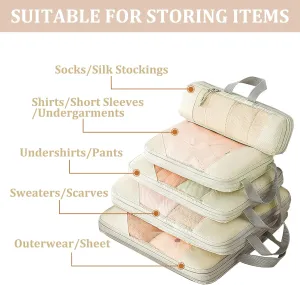 10 Set Compression Packing Cubes for Suitcases Organizer Bags Set Carry on Luggage Packing Cubes Travel Accessories Bags Set Packing Organizers for Travel Essentials (Gray)