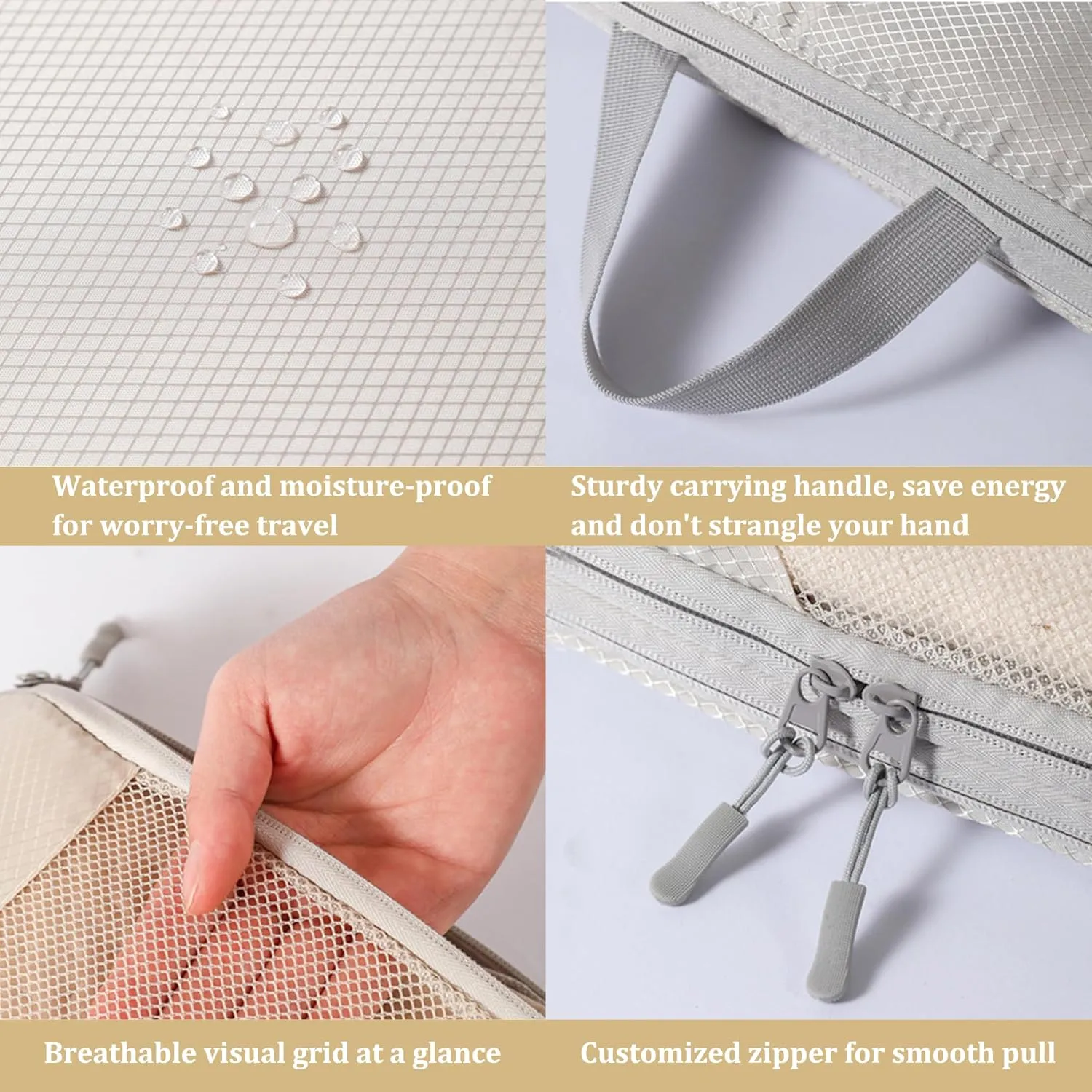 10 Set Compression Packing Cubes for Suitcases Organizer Bags Set Carry on Luggage Packing Cubes Travel Accessories Bags Set Packing Organizers for Travel Essentials (Gray)