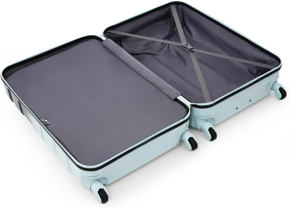 4-Piece Luggage Set | Expandable ABS Hard Shell Suitcases   Travel Bag | Carry-On & Checked Sizes with 360 Spinner Wheels | Lightweight & Durable - Grey Green (Black Blue   ABS PC)