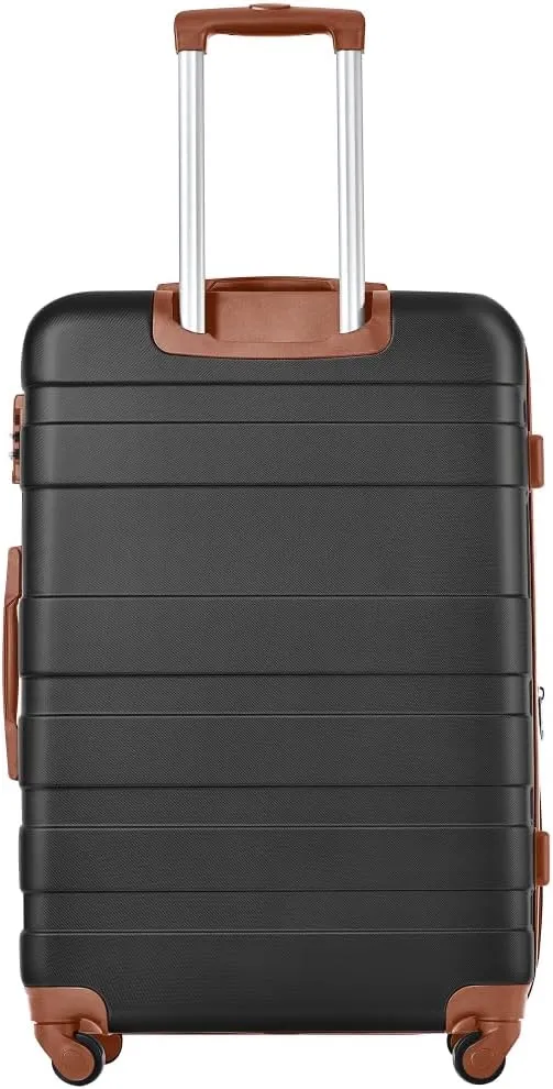 4-Piece Luggage Set | Expandable ABS Hard Shell Suitcases   Travel Bag | Carry-On & Checked Sizes with 360 Spinner Wheels | Lightweight & Durable - Grey Green (Black Brown   ABS-3)