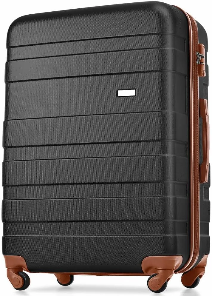 4-Piece Luggage Set | Expandable ABS Hard Shell Suitcases   Travel Bag | Carry-On & Checked Sizes with 360 Spinner Wheels | Lightweight & Durable - Grey Green (Black Brown   ABS-3)