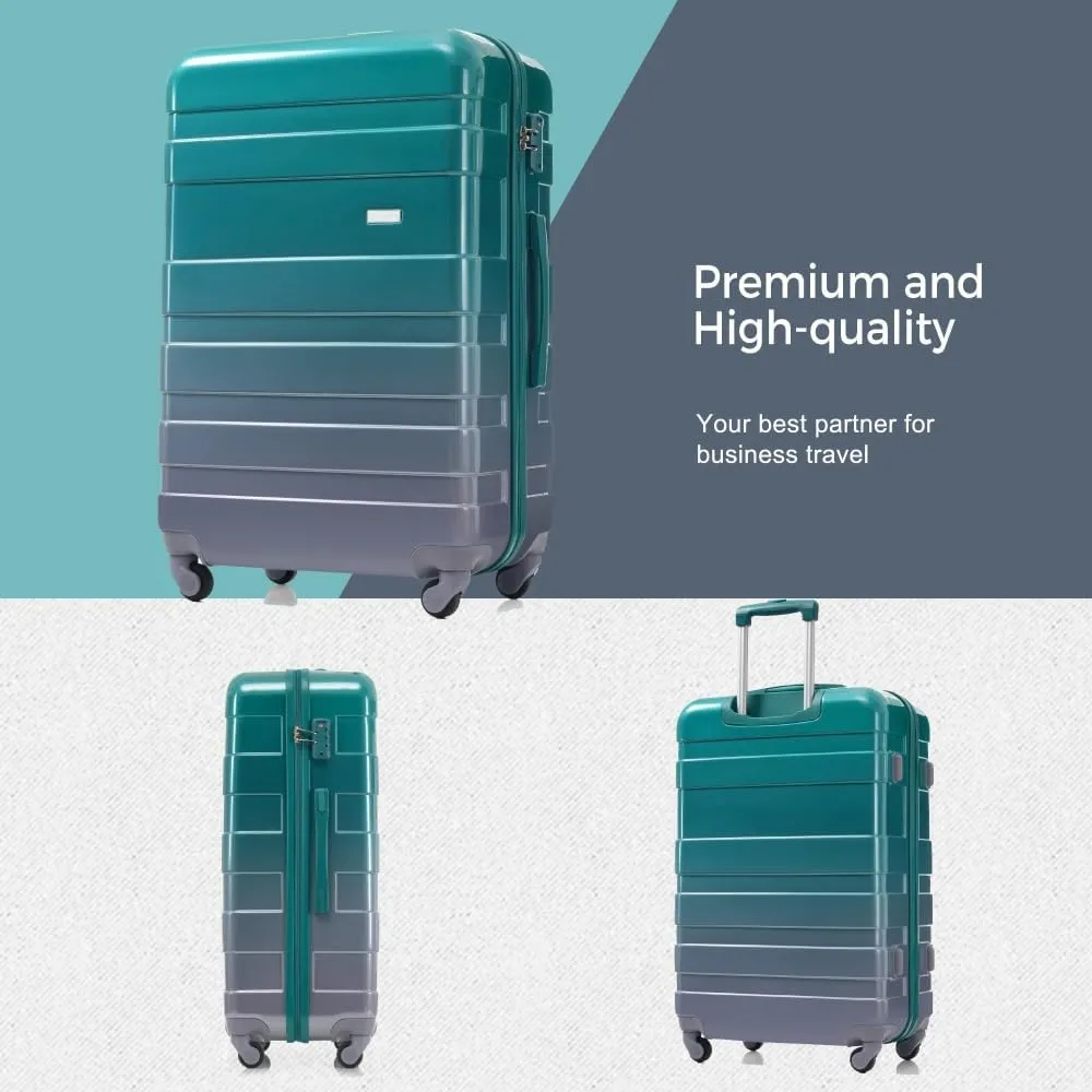 4-Piece Luggage Set | Expandable ABS Hard Shell Suitcases   Travel Bag | Carry-On & Checked Sizes with 360 Spinner Wheels | Lightweight & Durable - Grey Green (Dark Green   ABS PC)