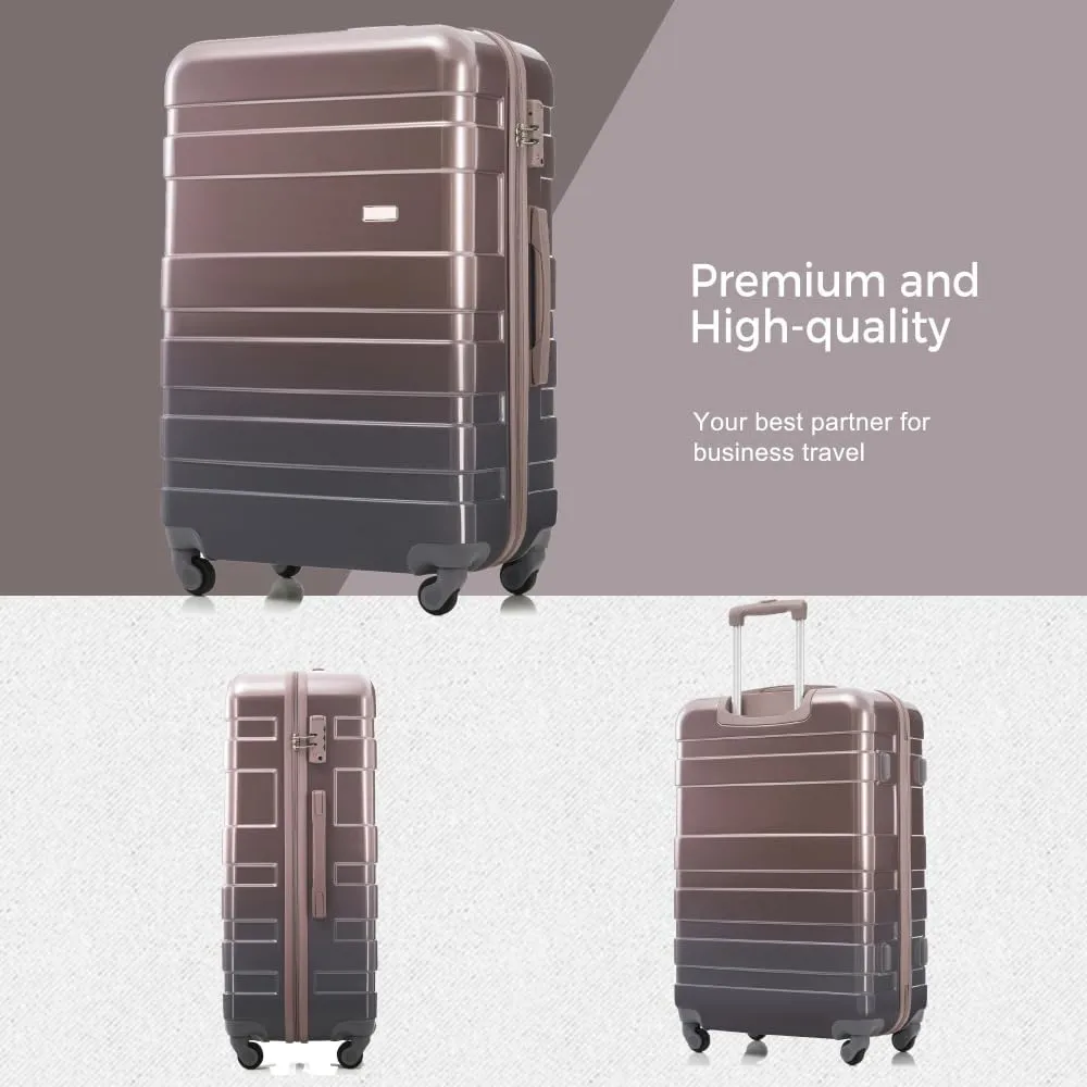 4-Piece Luggage Set | Expandable ABS Hard Shell Suitcases   Travel Bag | Carry-On & Checked Sizes with 360 Spinner Wheels | Lightweight & Durable - Grey Green (Golden   ABS PC)