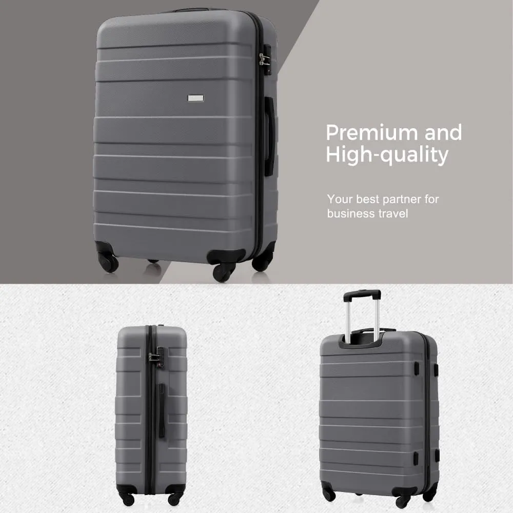 4-Piece Luggage Set | Expandable ABS Hard Shell Suitcases   Travel Bag | Carry-On & Checked Sizes with 360 Spinner Wheels | Lightweight & Durable - Grey Green (Gray   ABS)