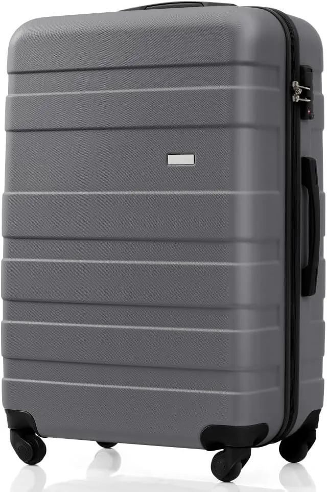 4-Piece Luggage Set | Expandable ABS Hard Shell Suitcases   Travel Bag | Carry-On & Checked Sizes with 360 Spinner Wheels | Lightweight & Durable - Grey Green (Gray   ABS)