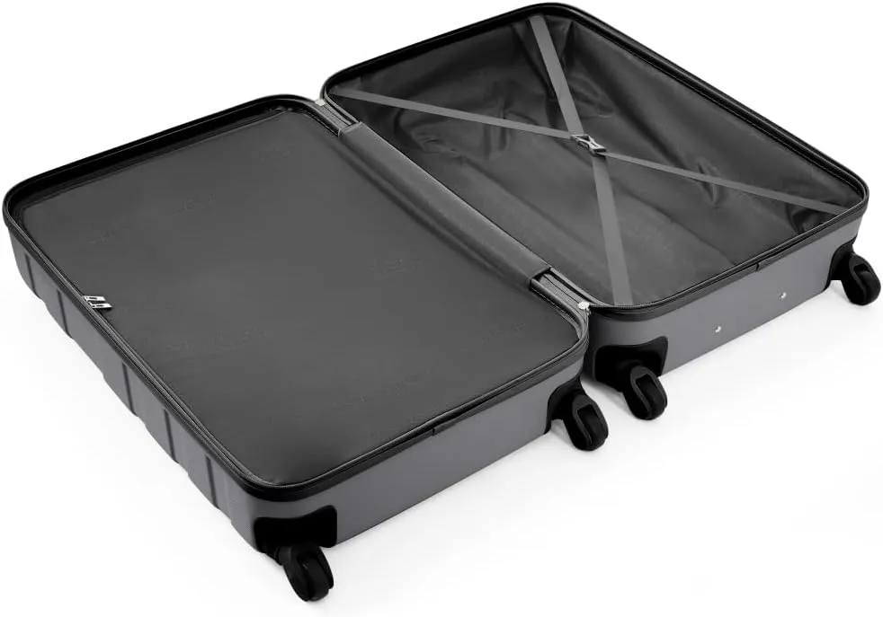 4-Piece Luggage Set | Expandable ABS Hard Shell Suitcases   Travel Bag | Carry-On & Checked Sizes with 360 Spinner Wheels | Lightweight & Durable - Grey Green (Gray   ABS)