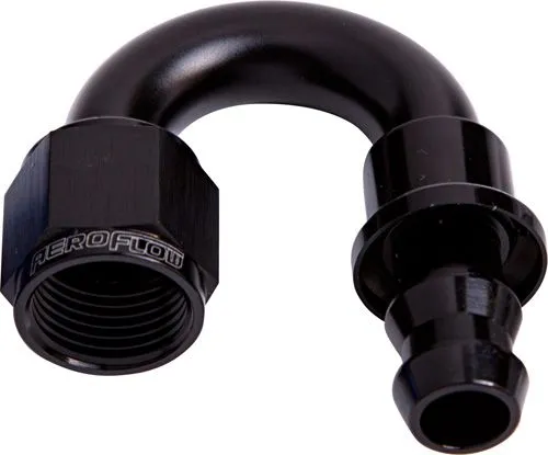 400 Series Push Lock 180° Hose End -12AN AF406-12BLK