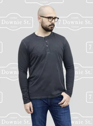 7 Downie st London long sleeve Henley Charcoal