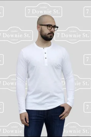 7 Downie St Long Sleeve Henley white