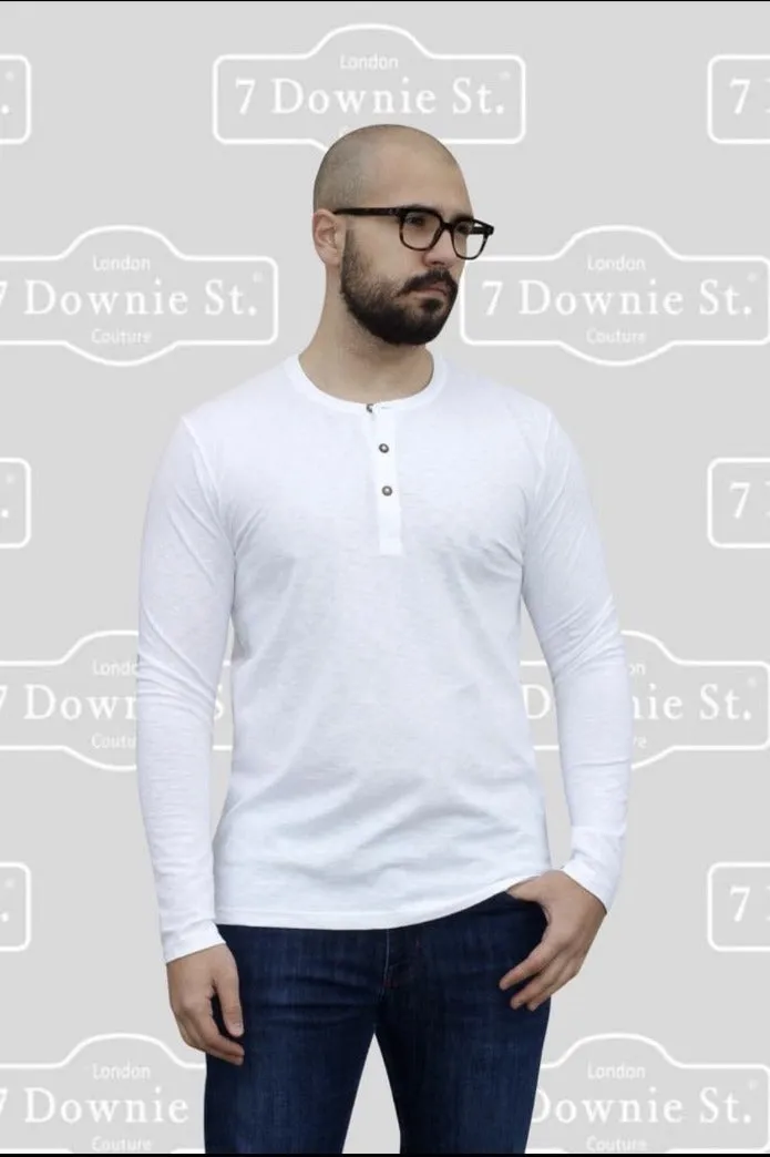 7 Downie St Long Sleeve Henley white