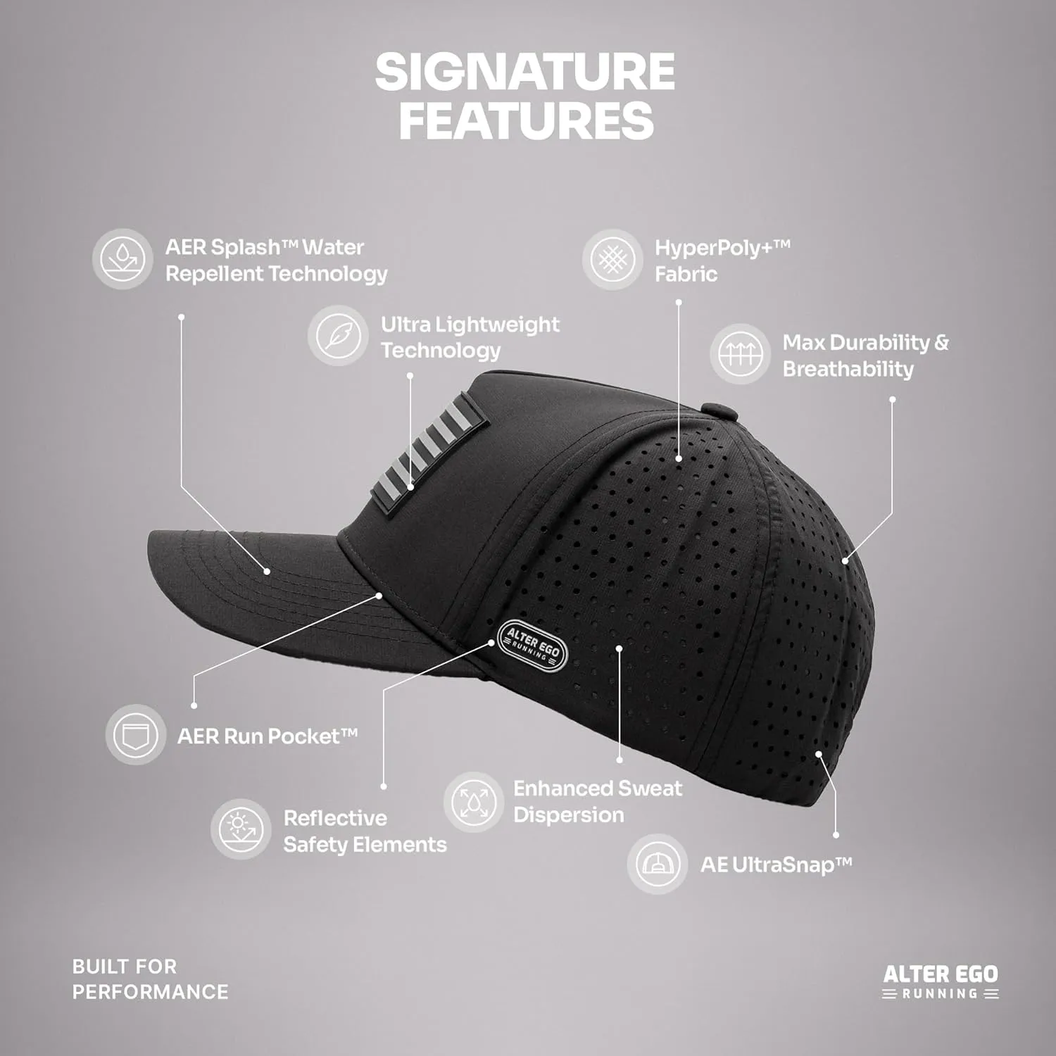 Alter Ego Coaster Splash Running Hat  Lightweight, Water Repellent, Men & Women