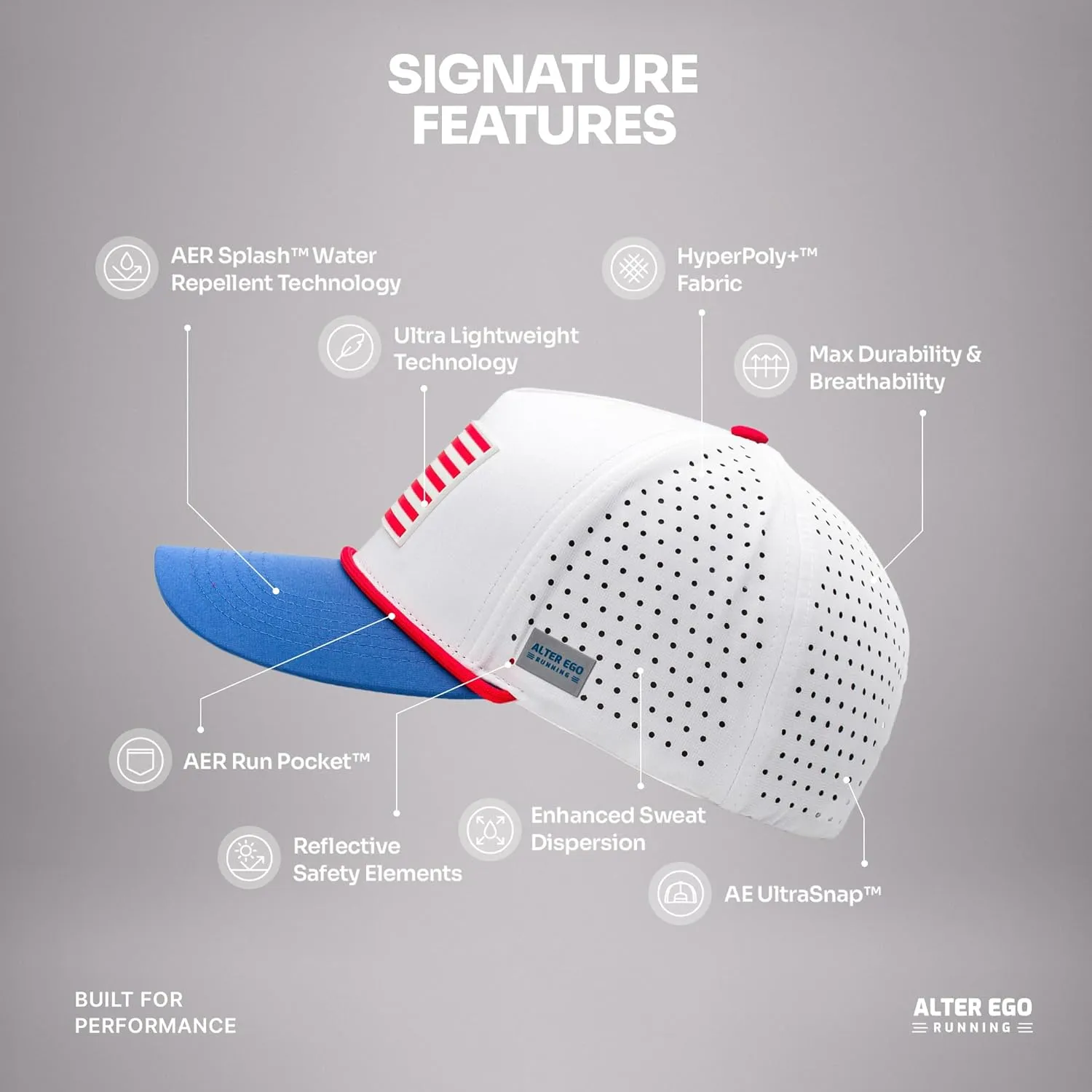 Alter Ego Coaster Splash Running Hat  Lightweight, Water Repellent, Men & Women