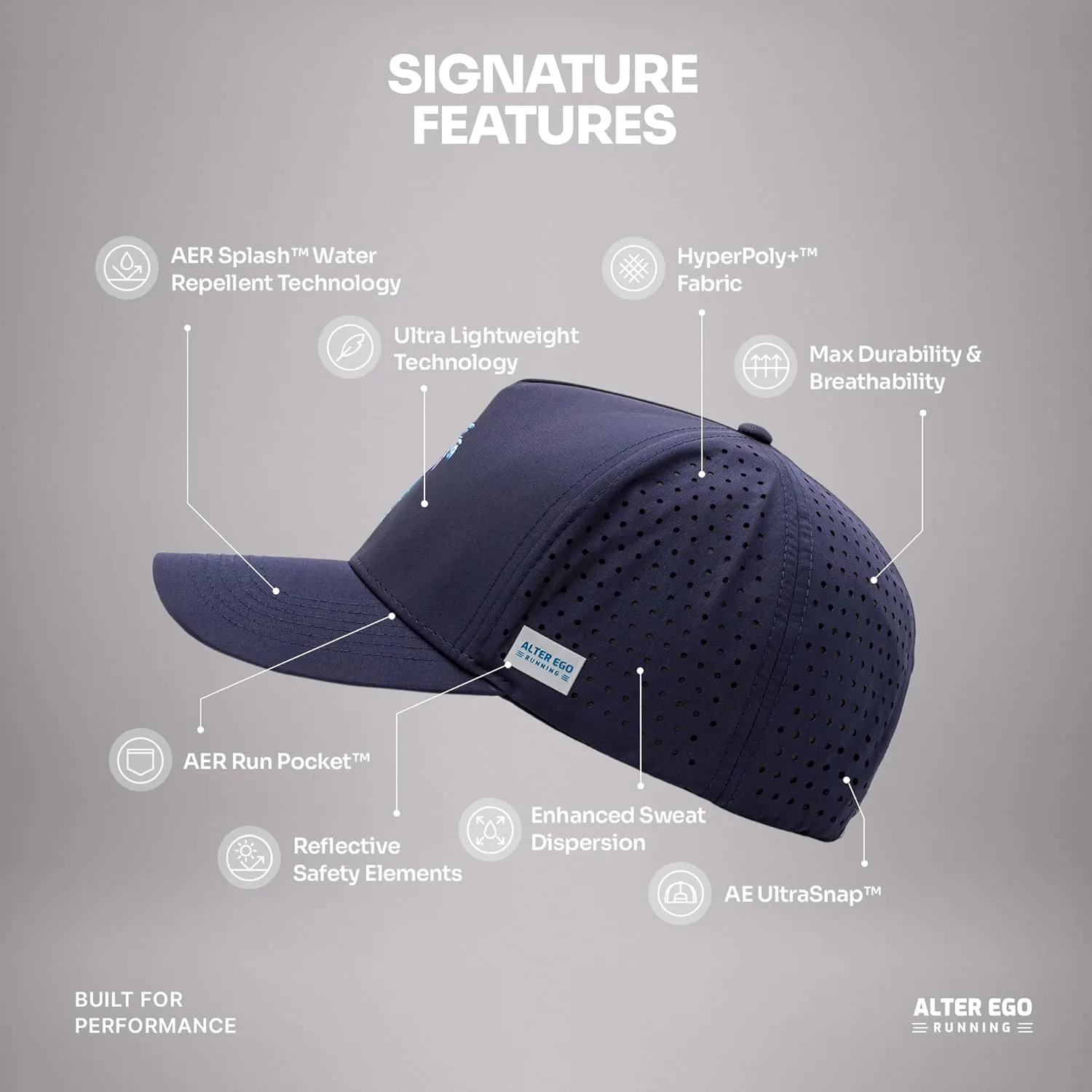 Alter Ego Coaster Splash Running Hat  Lightweight, Water Repellent, Men & Women