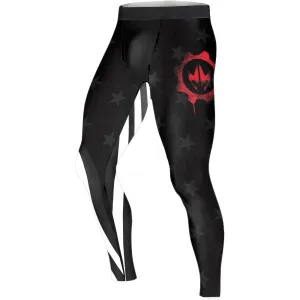 American Flag Black Men's Compression Leggings