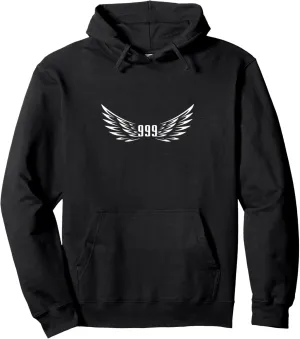 Angel Number 999 Minimal Angel Wings Pullover Hoodie