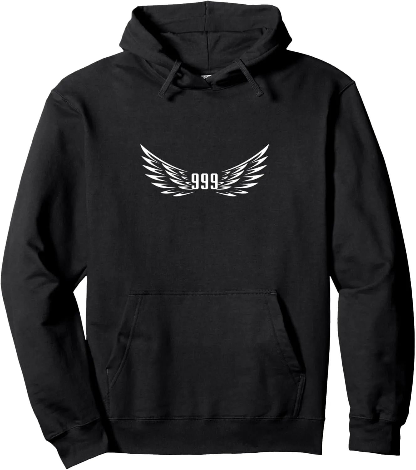 Angel Number 999 Minimal Angel Wings Pullover Hoodie