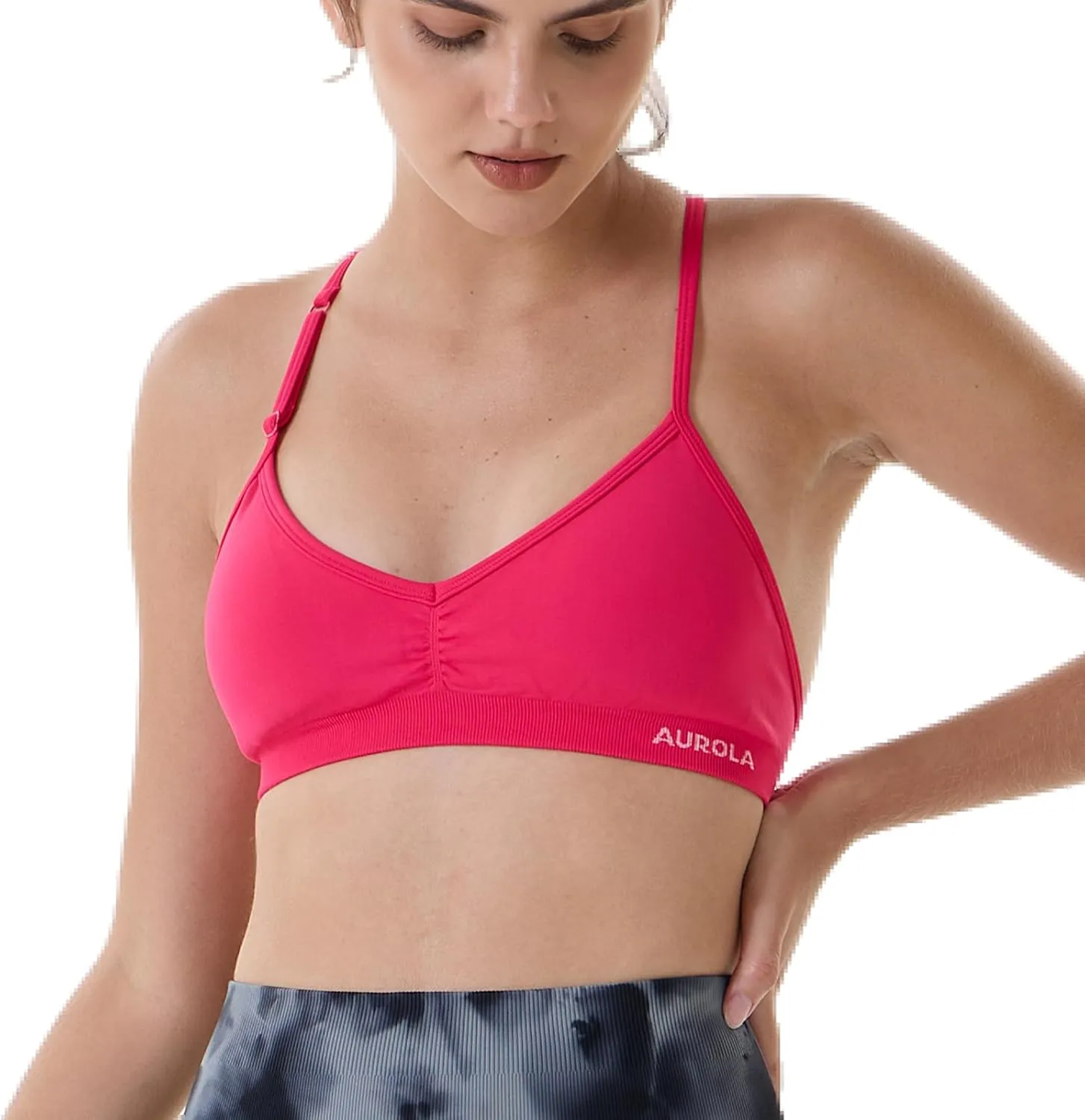 AUROLA Mercury Workout Sports Bras Women Athletic Removable Padded Backless Strapy Minimal Crop Top