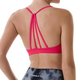 AUROLA Mercury Workout Sports Bras Women Athletic Removable Padded Backless Strapy Minimal Crop Top