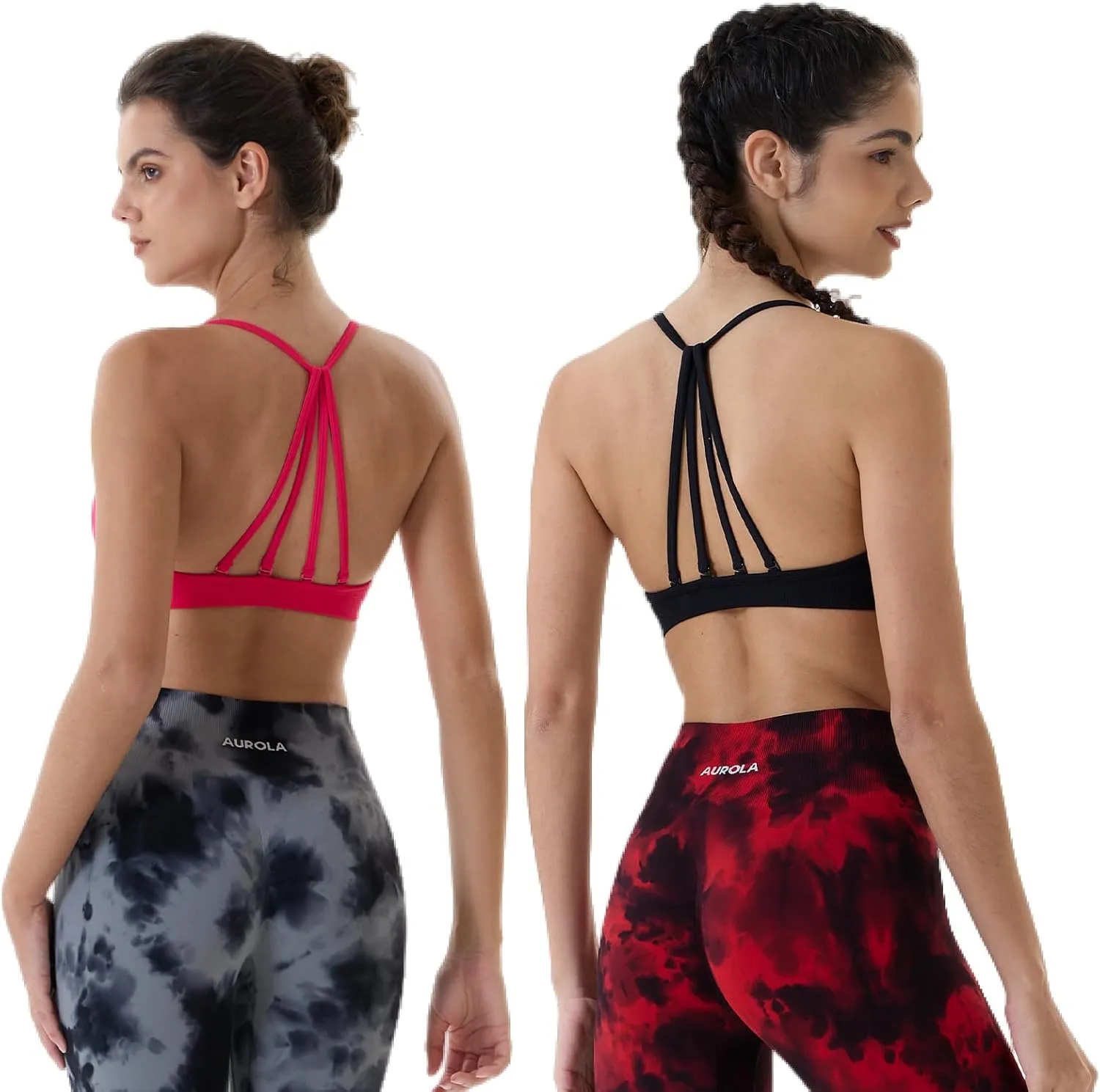 AUROLA Mercury Workout Sports Bras Women Athletic Removable Padded Backless Strapy Minimal Crop Top