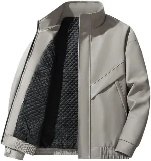 Autumn And Winter Lapel Leather Jacket Jacket Men'S Padded Thickened Jacket Jacket Leather Jacket