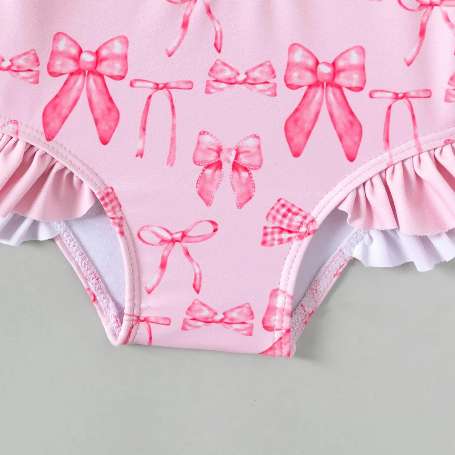 Baby Girls Long Sleeve One Piece Rash Guard Swimsuit with Hat Bathing Suit Beach Wear 0-2T