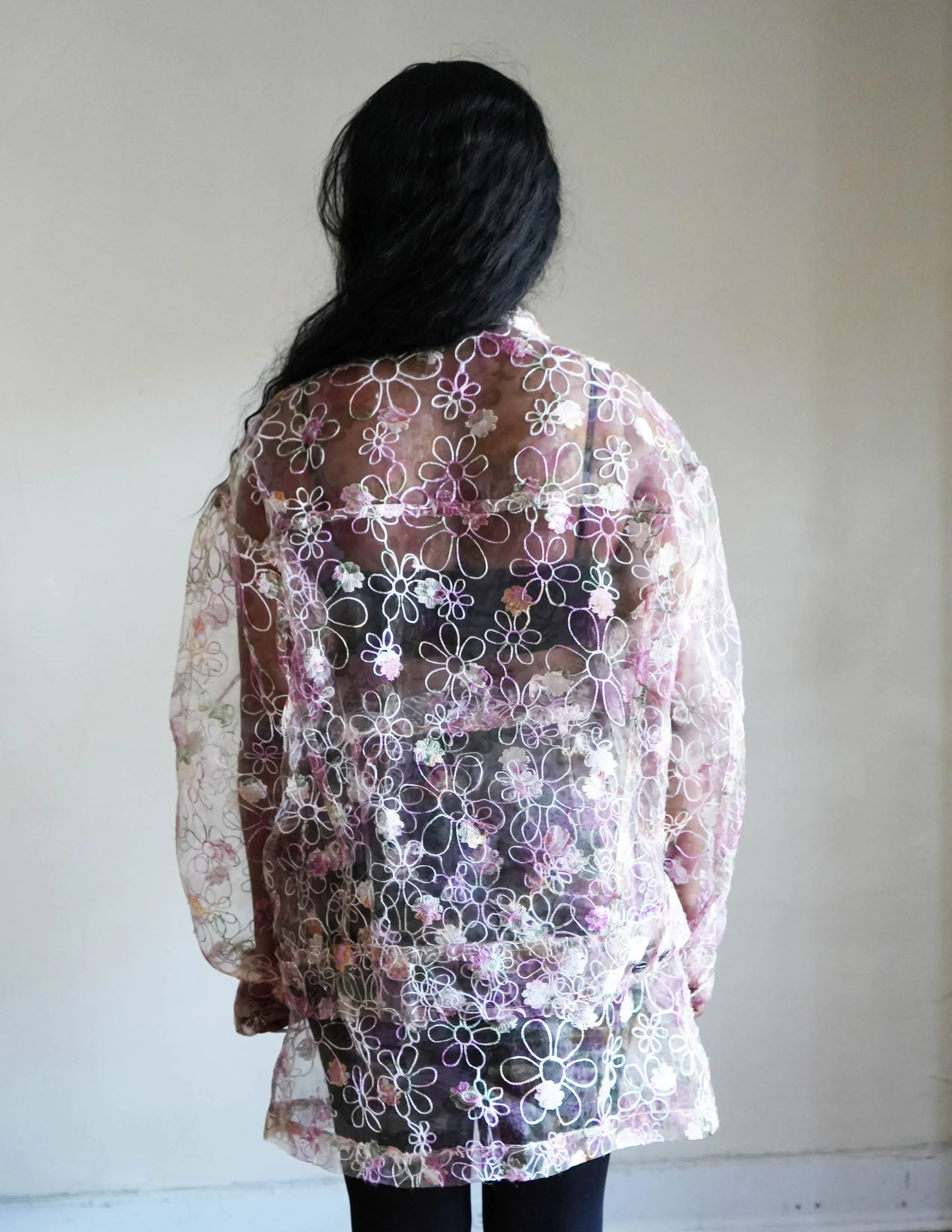 Binta Sheer Floral Embroidered Jacket