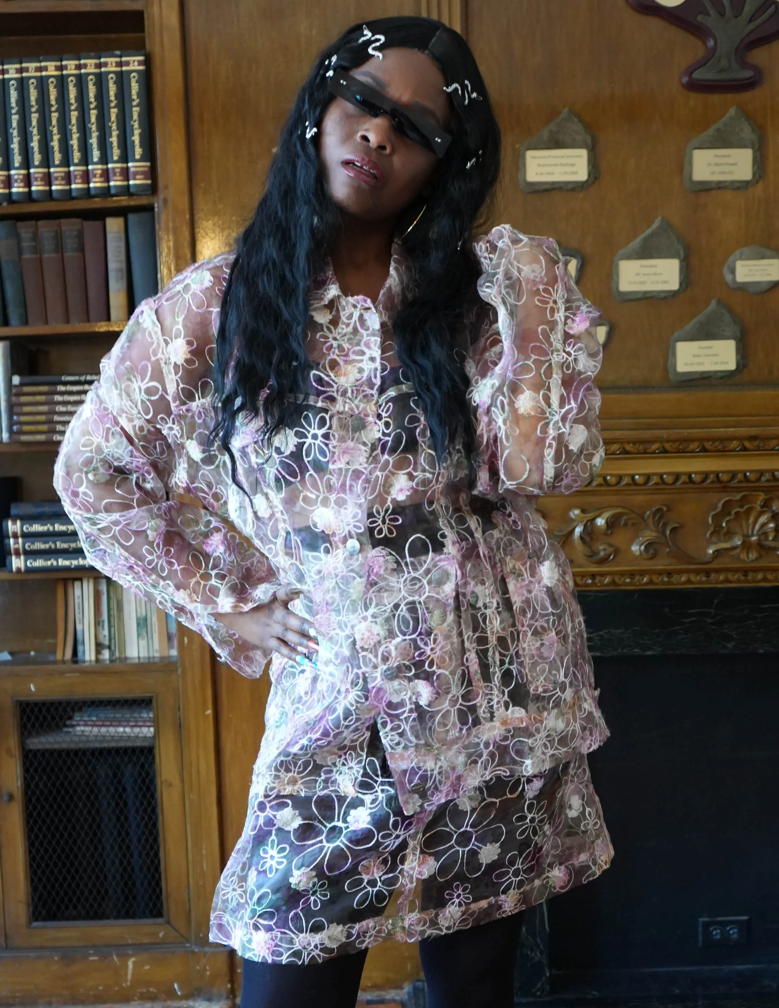 Binta Sheer Floral Embroidered Jacket