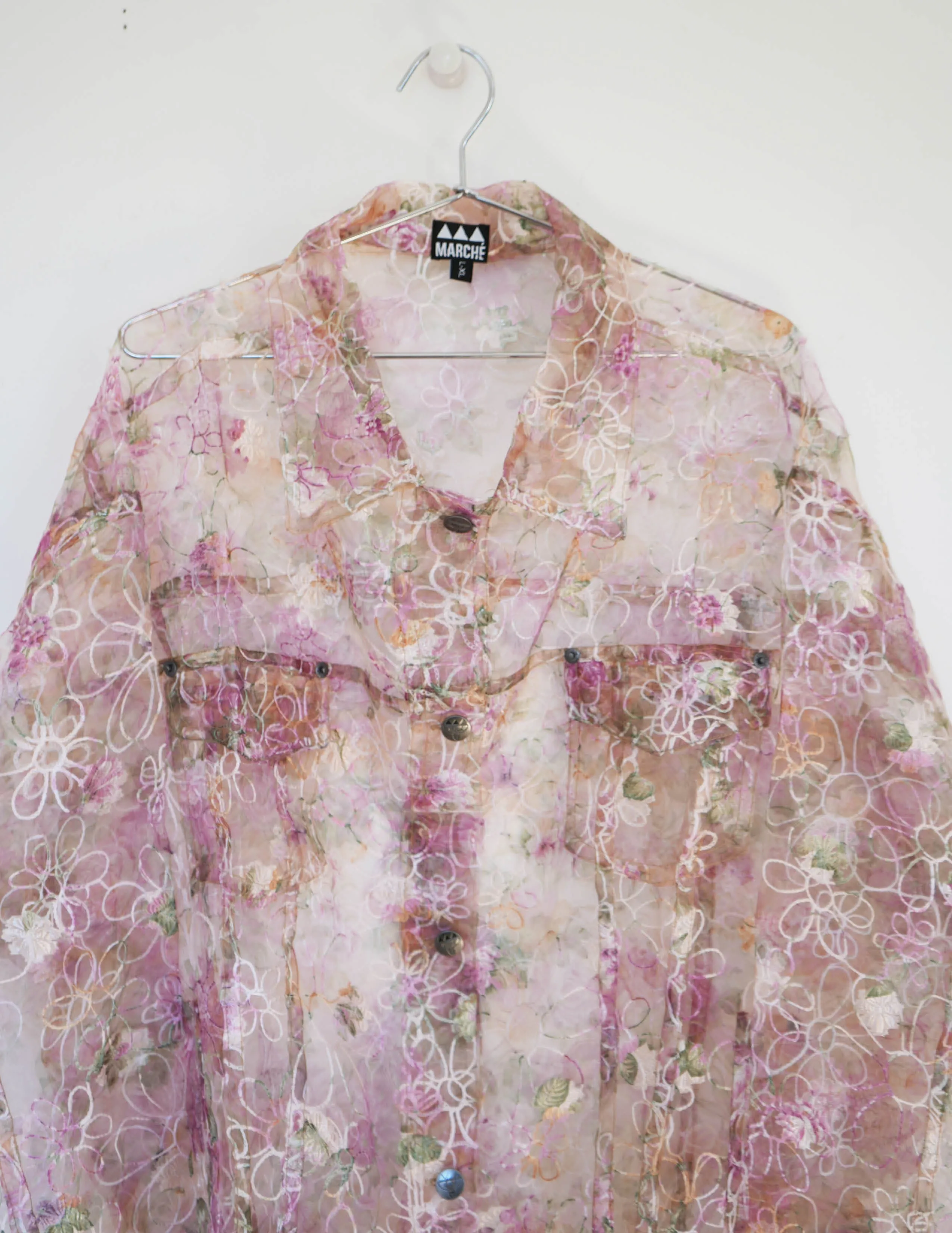 Binta Sheer Floral Embroidered Jacket