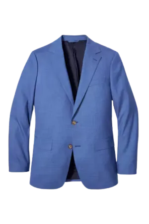 BLue Wool Stretch 2-Button Notch Lapel Suit