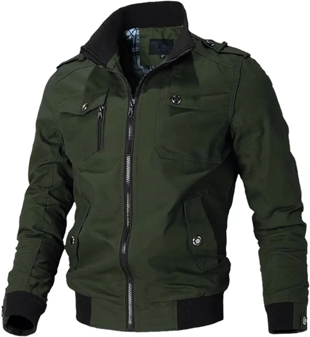 bomber jacket jacket Men Fashion Casual Windbreaker jacket Coat Outwear Solid Stand Slim jacket
