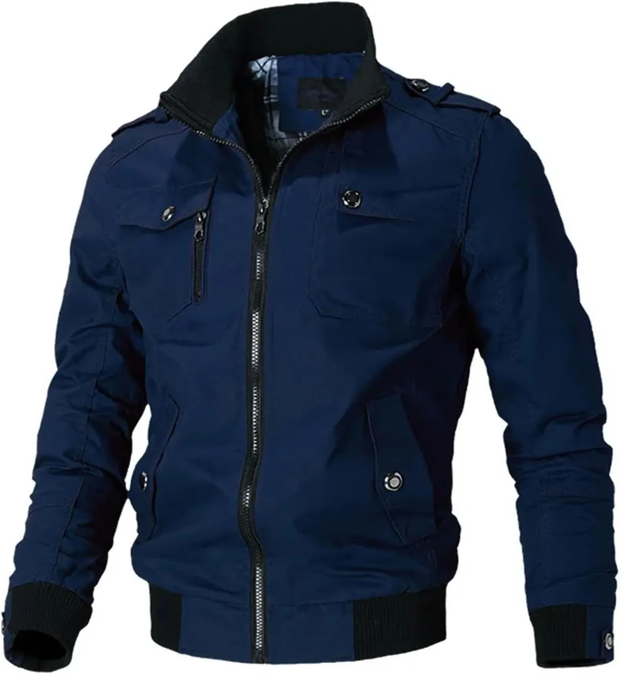 bomber jacket jacket Men Fashion Casual Windbreaker jacket Coat Outwear Solid Stand Slim jacket