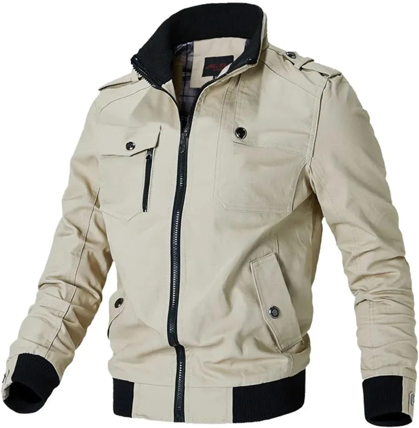 bomber jacket jacket Men Fashion Casual Windbreaker jacket Coat Outwear Solid Stand Slim jacket
