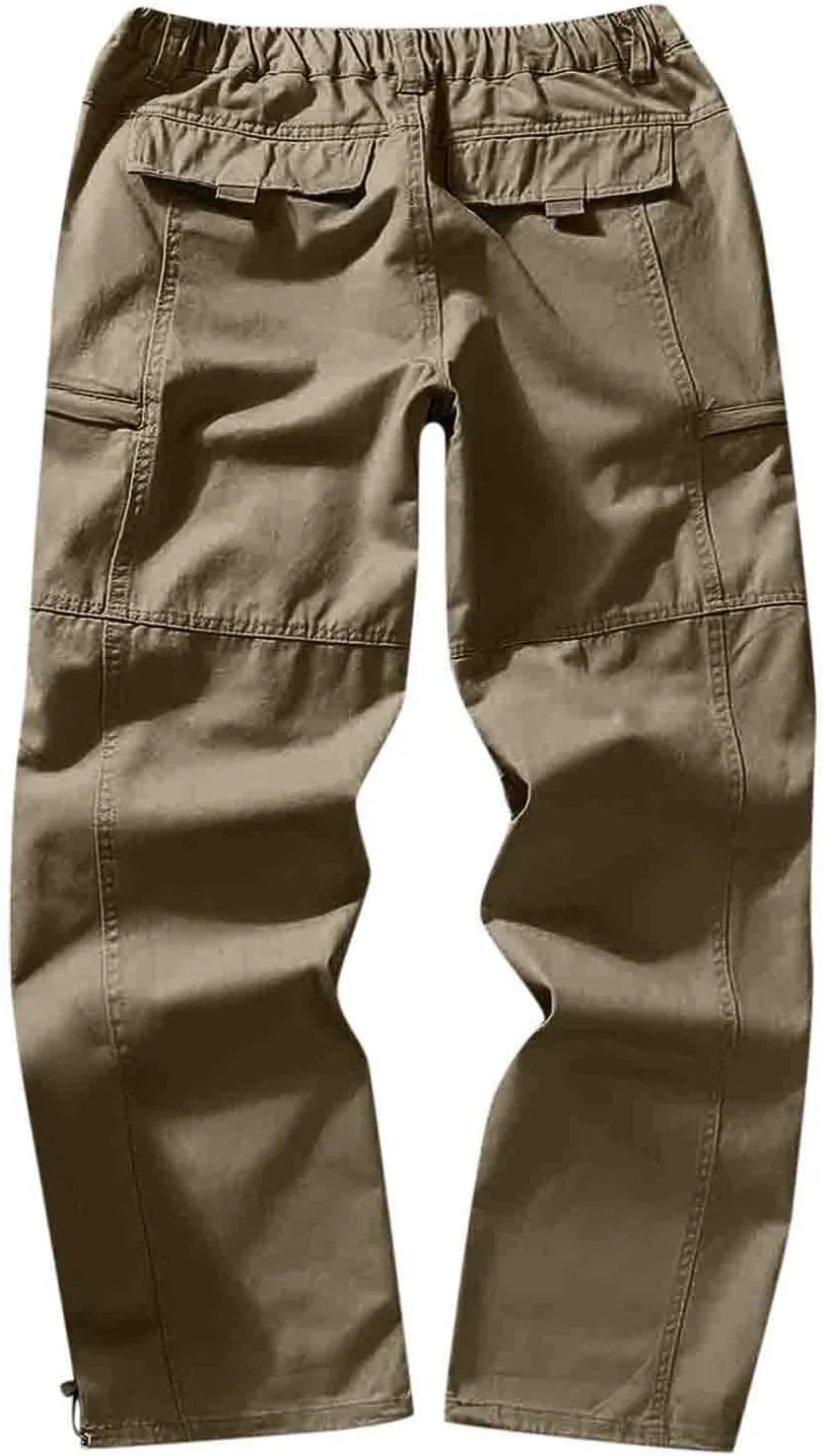 Cargo Pants for Men,Solid Long Pants Sweatpants Multiple Pockets Pants Outdoor Straight Type Fitness Trousers