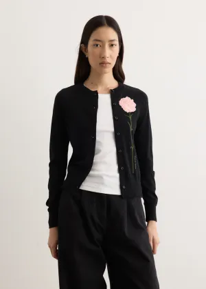Carnation Detail Long Sleeve Cardigan
