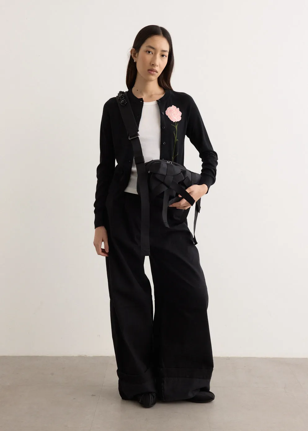 Carnation Detail Long Sleeve Cardigan