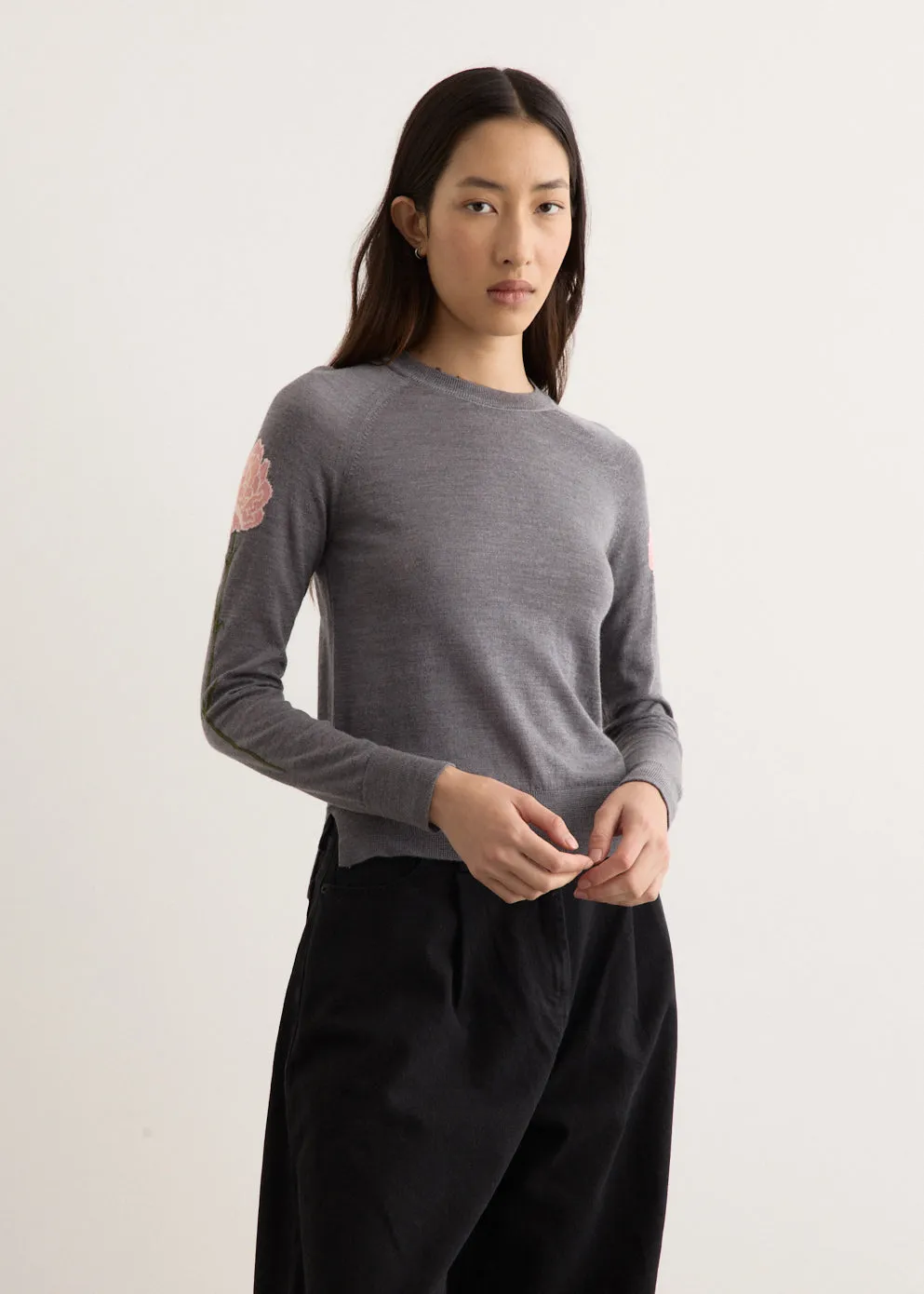 Carnation Detail Long Sleeve Jumper