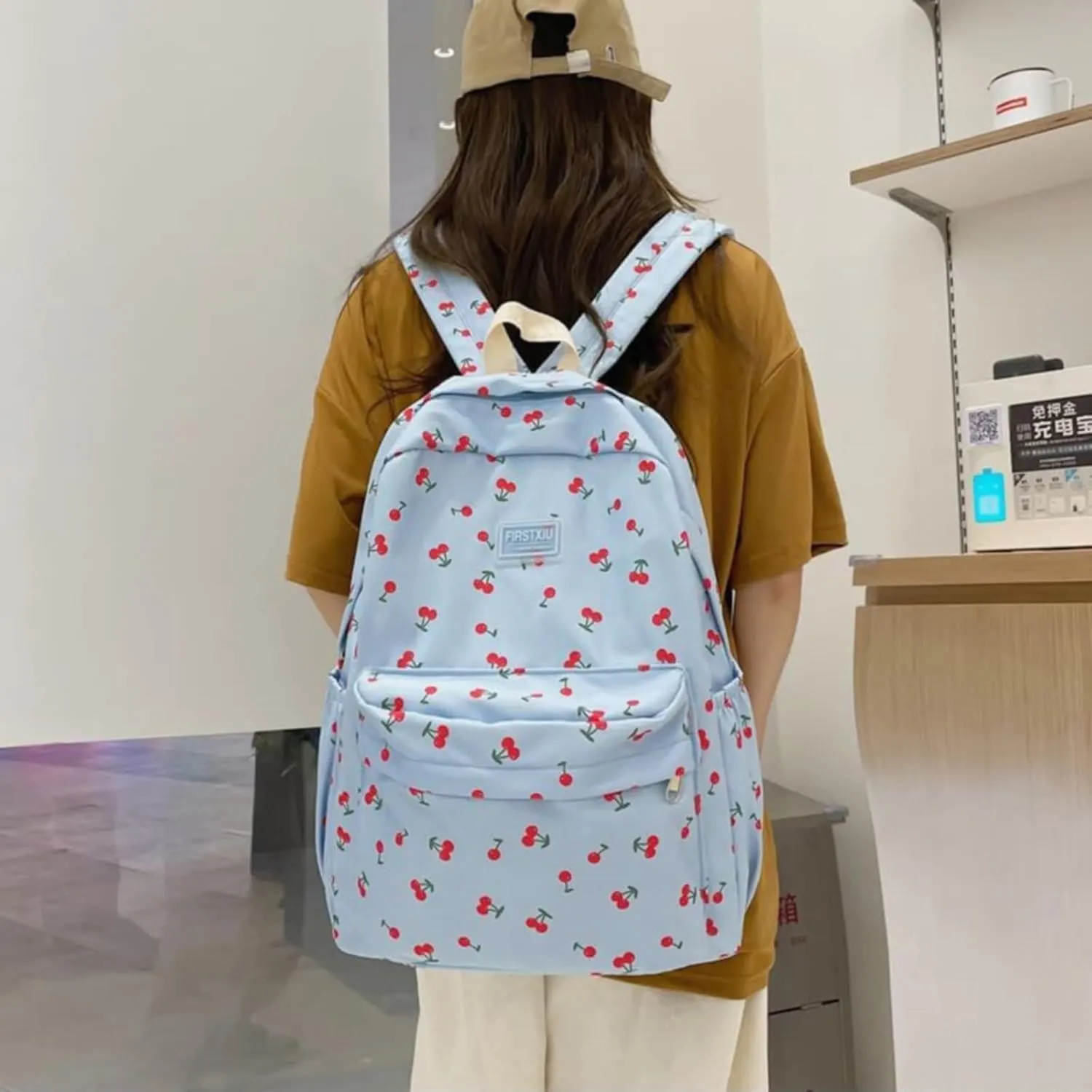 Cherry Aesthetic Backpack Laptop Travel Casual Backpack 3 Point Screwdriver