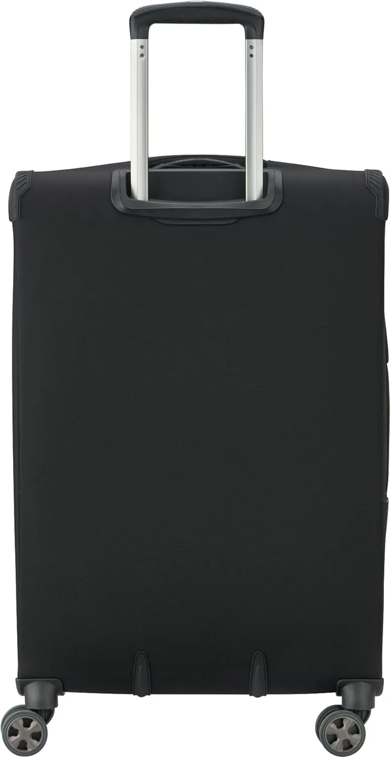 DELSEY Paris Hyperglide Softside Expandable Luggage with Spinner Wheels, Black, Checked-Medium 25 Inch