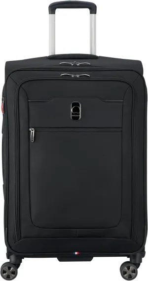 DELSEY Paris Hyperglide Softside Expandable Luggage with Spinner Wheels, Black, Checked-Medium 25 Inch