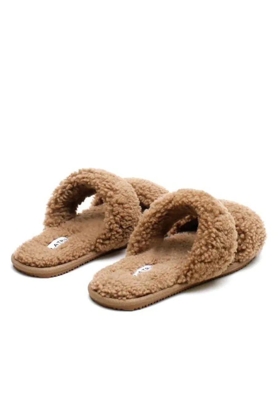Double Strap Shearling Slipper Tobacco