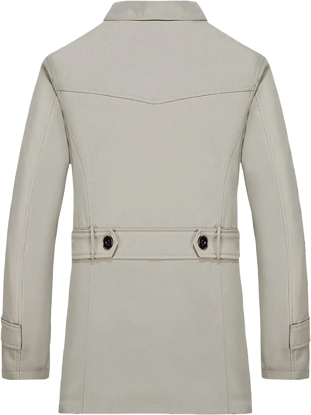 ebossy Men's Single Breasted Lightweight/Fleece Lined Windbreaker Jacket Short Trench Coat
