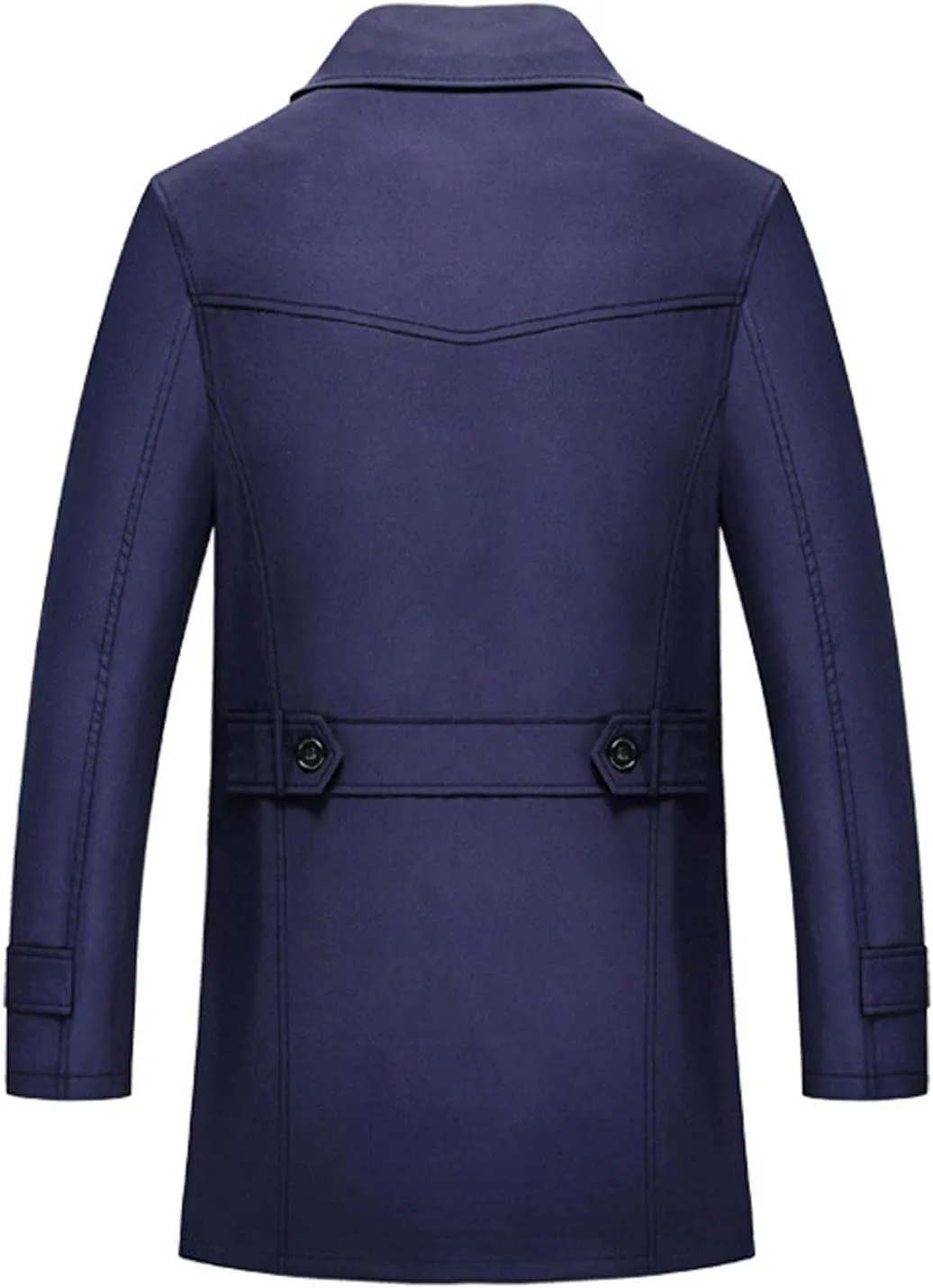 ebossy Men's Single Breasted Lightweight/Fleece Lined Windbreaker Jacket Short Trench Coat
