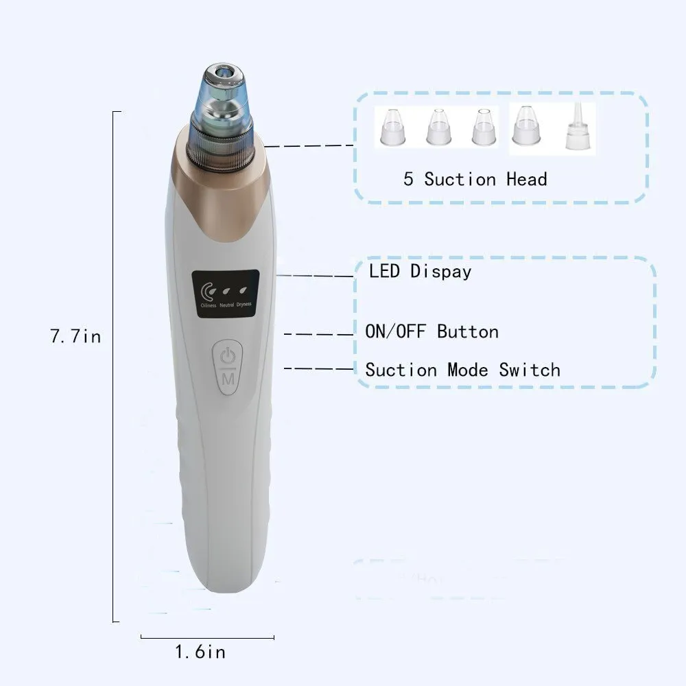 Electric Blackhead Removal Device Pore Cleanser Gadget Microcrystal Household Pore Cleaner Professional Beauty Instrument