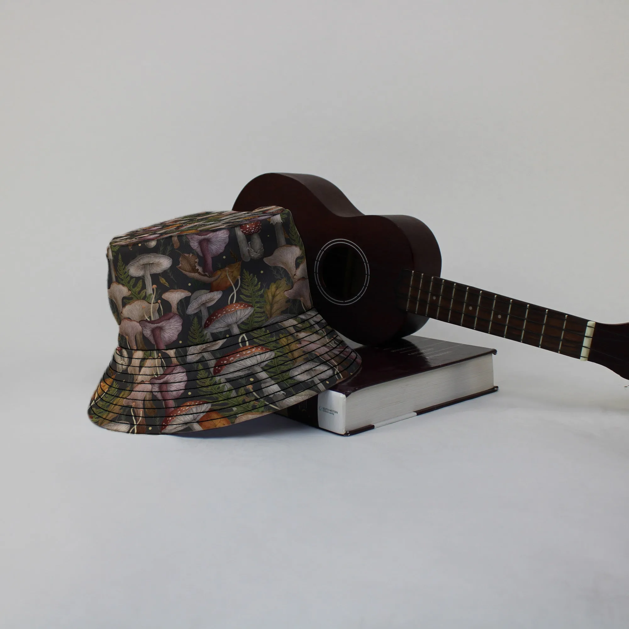 Episodic Autumn Mushroom Collage Bucket Hat