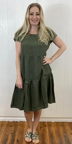 Flora Dress- Khaki