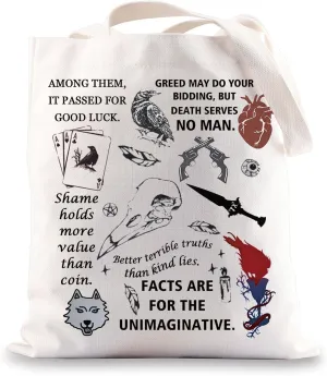 G2TUP Bookworm Crows Tote Bag Bookish Gift Crow Club Shoulder Bag Crows Merch For Bookish Nerds