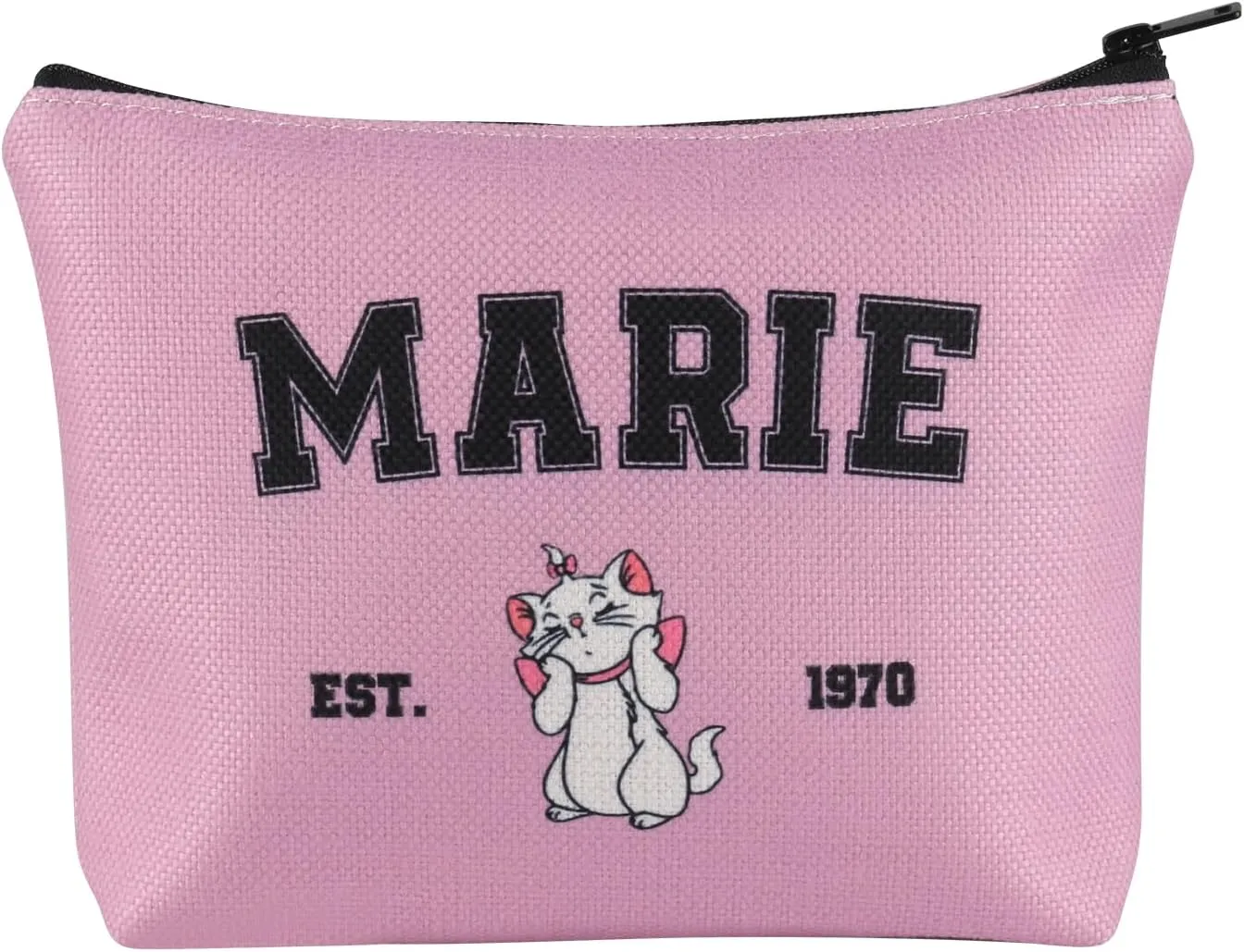 G2TUP Cute Aristocats Cat Cosmetic Bag Cats Est 1970 Reusable Toiletry Bag White Cartoon Aristocats Merch (M Cat MG)