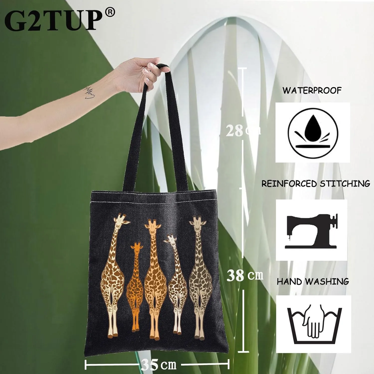 G2TUP Giraffe Tote Bag Giraffe Lovers Reusable Grocery Bag Giraffe Animal Birthday Gift