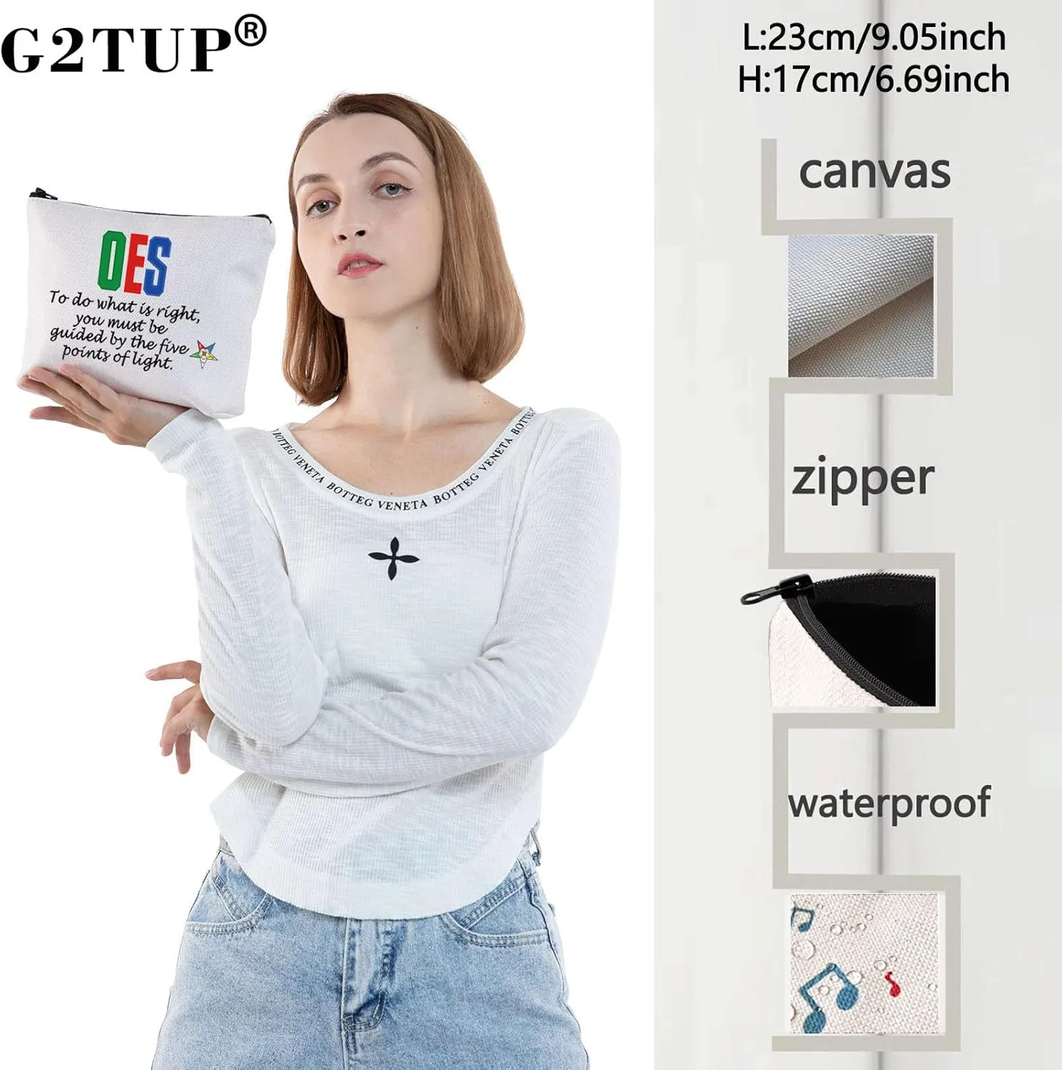 G2TUP Sorority Sister Star Cosmetic Bag Five-Pointed Star Sorority Gift To Do What Is Right Sisterhood Zipper Pouch Bag (Five-Pointed Star)