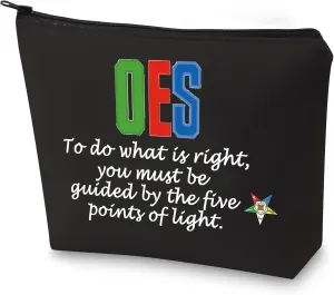 G2TUP Sorority Sister Star Cosmetic Bag Five-Pointed Star Sorority Gifts To Do What Is Right Sisterhood Zipper Pouch Bag (Five-Pointed Star black)